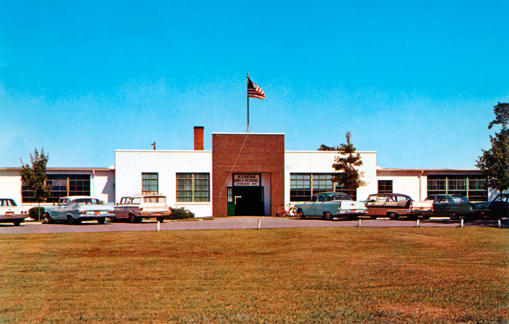 1956 Plymouth Plaza, 1958 Plymouth Belvedere & 1959 Plymouth Savoy at the Bible School in Athens, Alabama