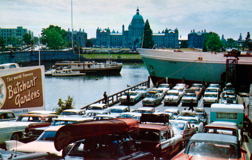 1957 Dodge Coronet, 1960 Dodge Dart & 1960 Plymouth Savoy at Inner Harbour Ferry in Victoria, British Columbia