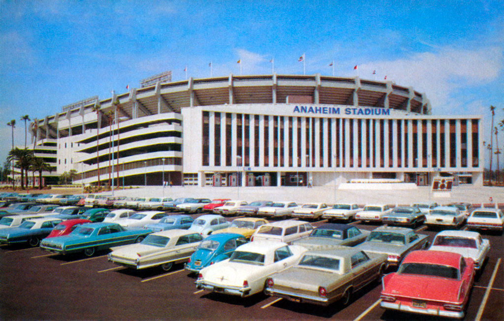 1959 Plymouth Sport Fury & 1957 Chrysler at California Angels Stadium in Anaheim, California