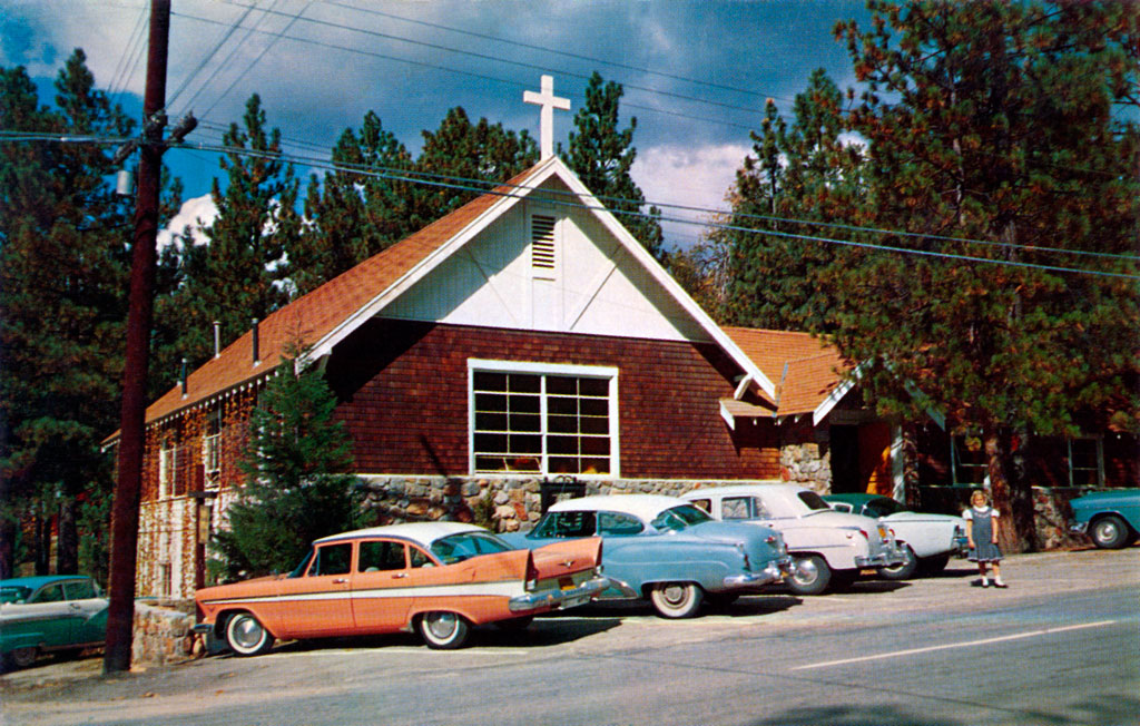 1957 Plymouth Belvedere at the Community Church in Idyllwild, California