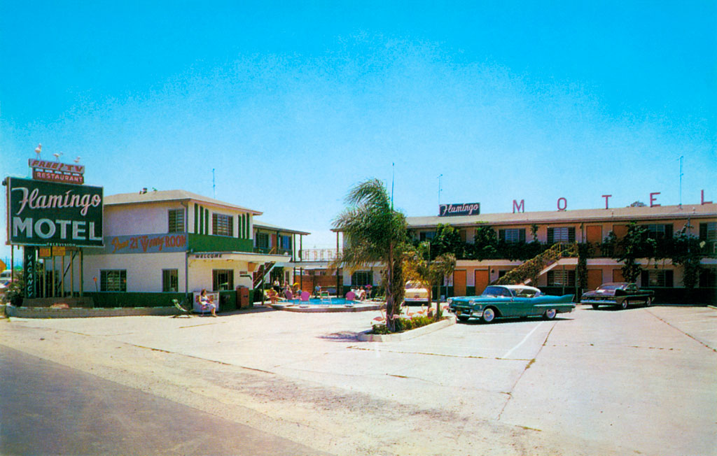 1959 Plymouth Sport Coupe at Flamingo Motel in San Ysidro, California