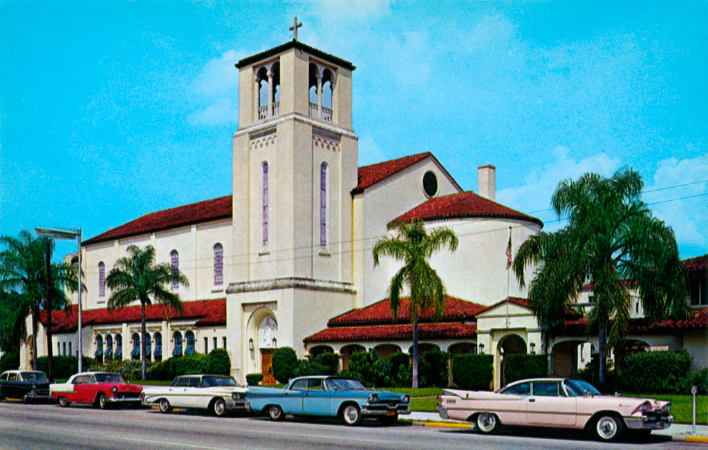 1957 Dodge Coronet Lancer & 1959 Dodge Coronet Lancer D500 at St. James Catholic Church in Orlando, Florida