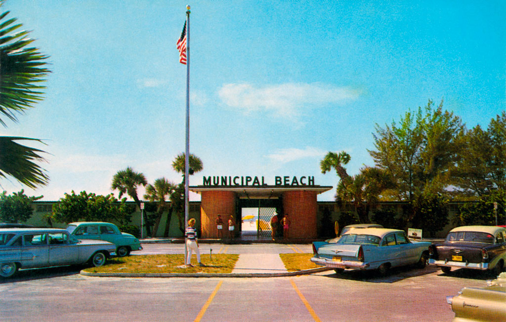 1957 Plymouth Plaza at Municipal Beach at Treasure Island, Florida