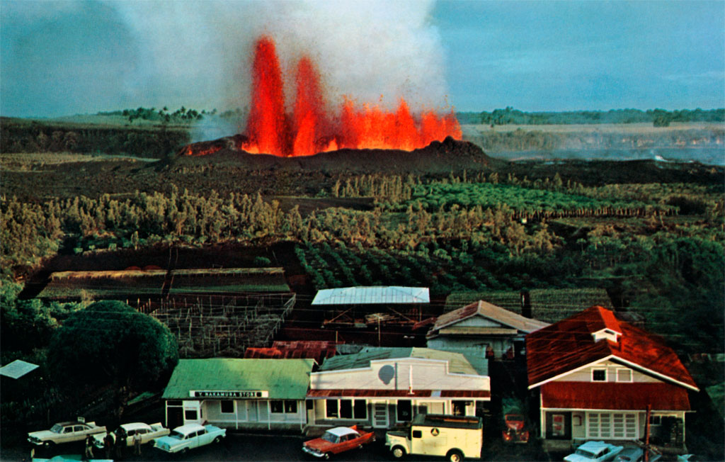 1959 Plymouth Fury at the Kilauea Volcano Eruption near Kapoho, Hawaii