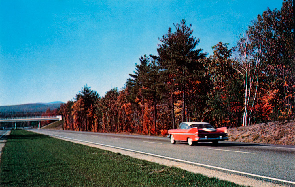 1959 Plymouth Fury 2-door Hardtop on the Everett Turnpike between Manchester and Concord, New Hampshire