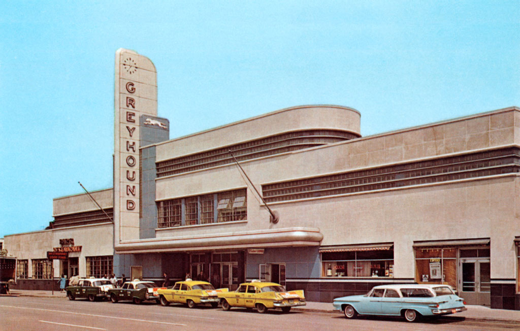 1959 & 1960 Plymouth Savoy Taxicabs at the Greyhound Terminal in Cleveland, Ohio