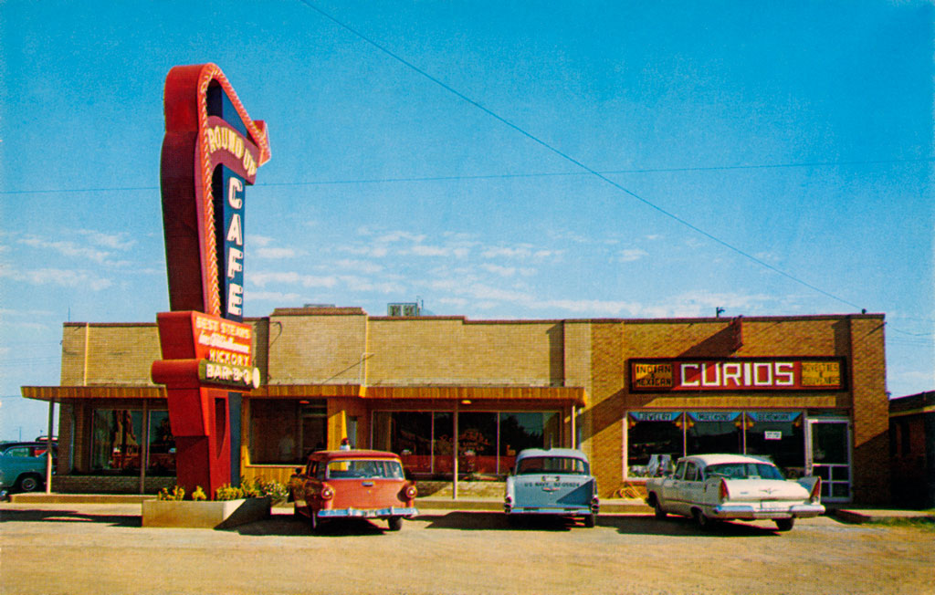 1957 Plymouth Plaza at the Round-up Cafe in Elk City, Oklahoma