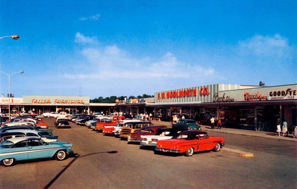 1957 Dodge Custom Royal Lancer & 1957 Plymouth Belvedere Sport Coupe at the Monroeville Shopping Center in Monroeville, Pennsylvania
