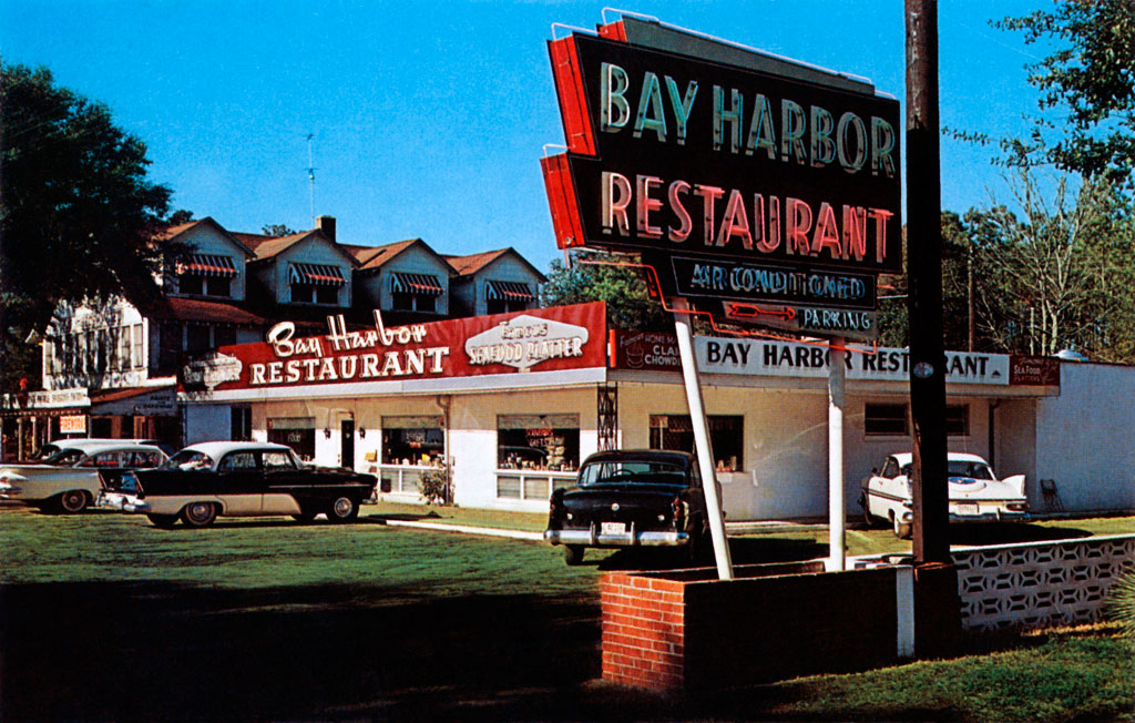 1956 Plymouth Savoy & 1959 Plymouth Fury Hardtop at the Bay Harbor Restaurant in Murrells Inlet, South Carolina