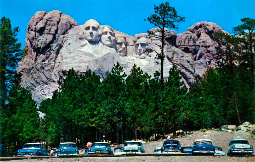 1955 Dodge Custom Royal at Mt Rushmore in Keystone, South Dakota