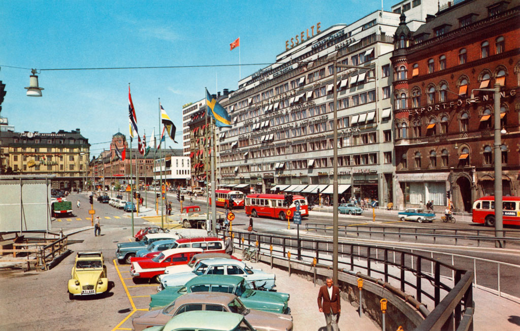 1958 Plymouth Belvedere on Vasagatan in Stockholm, Sweden