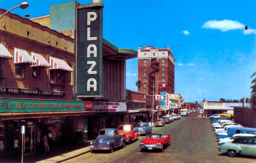 1960 Dodge Phoenix Convertible at Looking east on Hildalgo Street, at Flores Avenue in Laredo, Texas