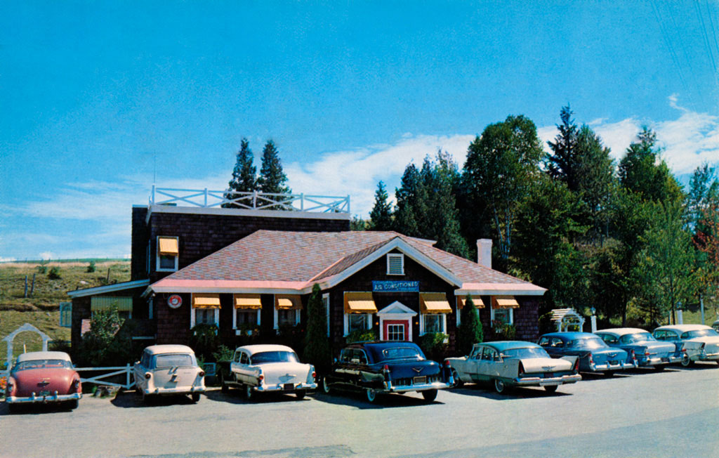 1957 Plymouth Savoy & 1956 DeSoto FireDome at Aime's Motel and Restaurant in St Johnsbury, Vermont
